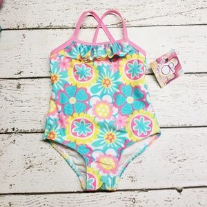 NWT OP Floral Swimsuit 12 Months